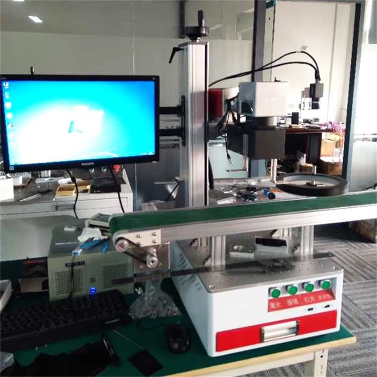 仪表小配件视觉飞行激光打标机应用